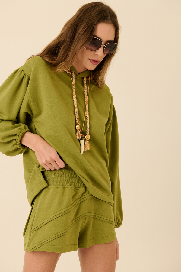 Blusa Moletom Capuz Verde